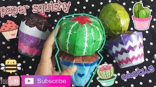 Cách Làm Squishy Giấy 3D Hình Chậu Cây Xương Rồng, Bánh Cupcake ! Paqer squishy cactus | Bee Bee