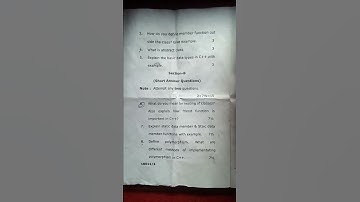 oops with c++ || CCSU bca question paper 2020