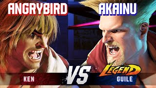 SF6 ▰ ANGRYBIRD (Ken) vs AKAINU (Guile) ▰ High Level Gameplay