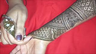 Beautiful bridal mehndi design | Full hand mehndi design for karwa chauth, Wedding