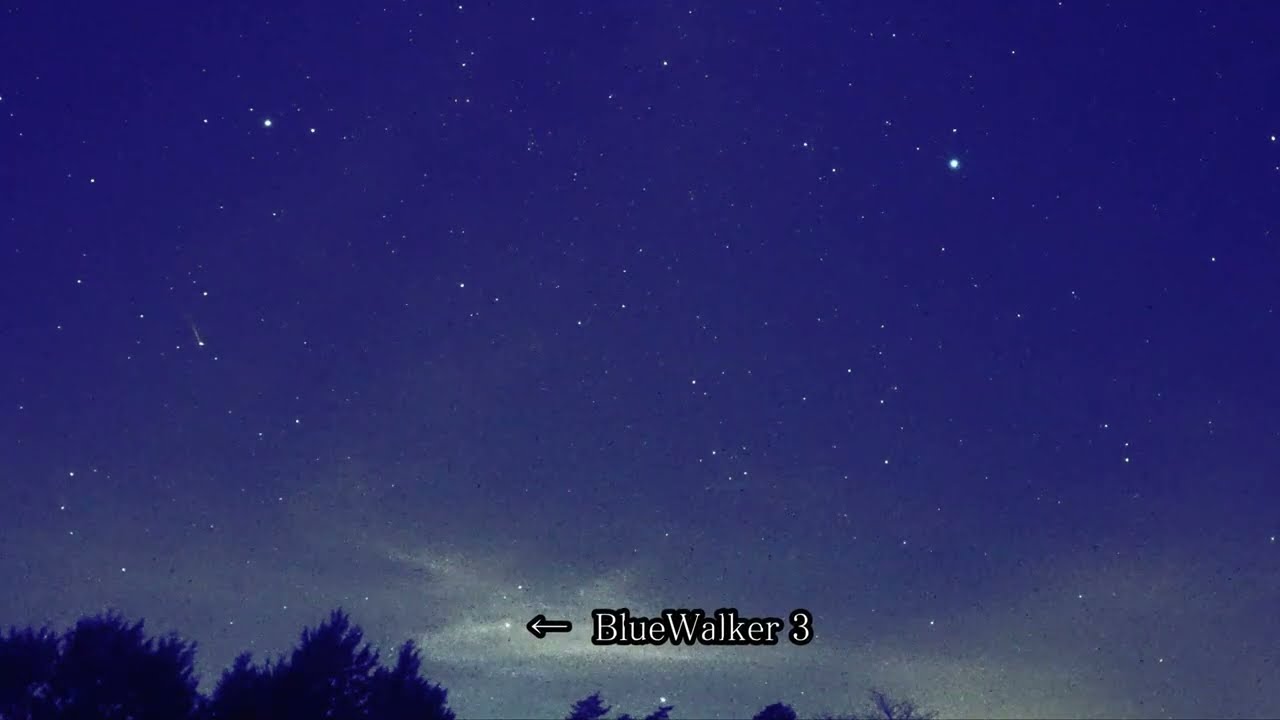 巨大通信衛星ブルーウォーカー3通過（SONYα7SⅢリアルタイム動画 