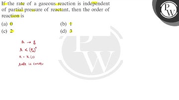 If the rate of a gaseous reaction is independent of partial pressur...