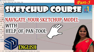 Pan Tool - English - Part 5 Navigate Your Sketchup Model With Help Of Pan Tool