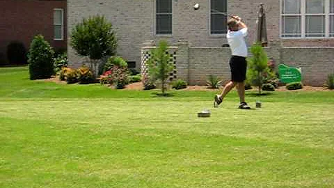 Opening tee shot at the Debbie Burchett golf tourn...