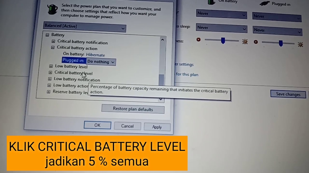 Cara mengatasi baterai laptop cepat habis (presentase dengan asli tidak
