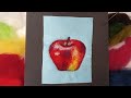 Painting an apple with wool  needle felting 2d picture