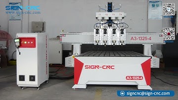 A3-1325-4 Pneumatic 4 tools automatic tool changer ATC cnc router 1325 4-spindle ATC cnc router