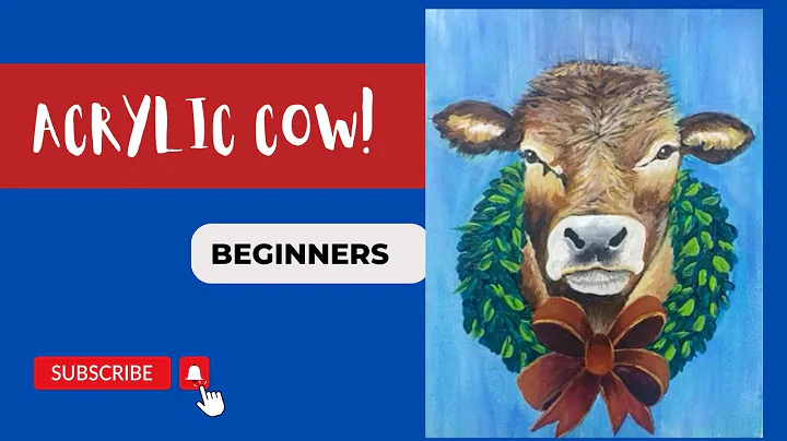 How to paint an  Acrylic Cow  , step by step and e...