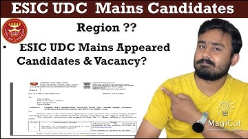 ESIC UDC Mains Appeared Candidates & vacancy | Official RTI Reply #esicmts #esic #esicudc #esicsteno