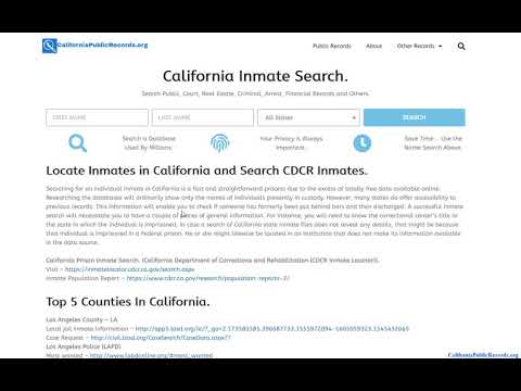 Locate Inmates in California and Search CDCR Inmates.