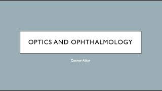 The Optics of Ophthalmology