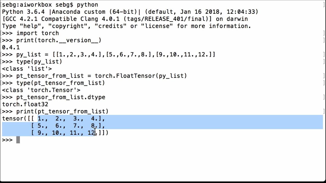 Convert List To PyTorch Tensor - PyTorch Tutorial - YouTube Convert List To Pytorch Tensor - Pytorch Tutorial - Youtube