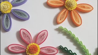 quilling flowers using a hair comb, basic quilling tutorials
