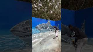 Creating a Stunning Shark Mural in the Forest
