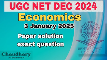UGC NET Economics Dec 2024 | Solution