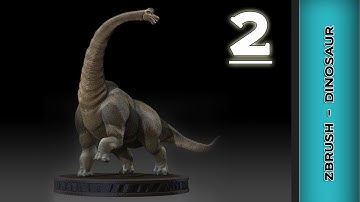 Zbrush Texturing Tutorial - Dinosaur (brachiosaurus) Part 2