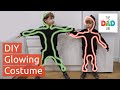 How to make neon lighted kids costume for halloween  diy