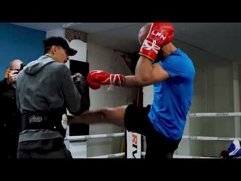 Sammy Algiers kick drill after his open workout media day
