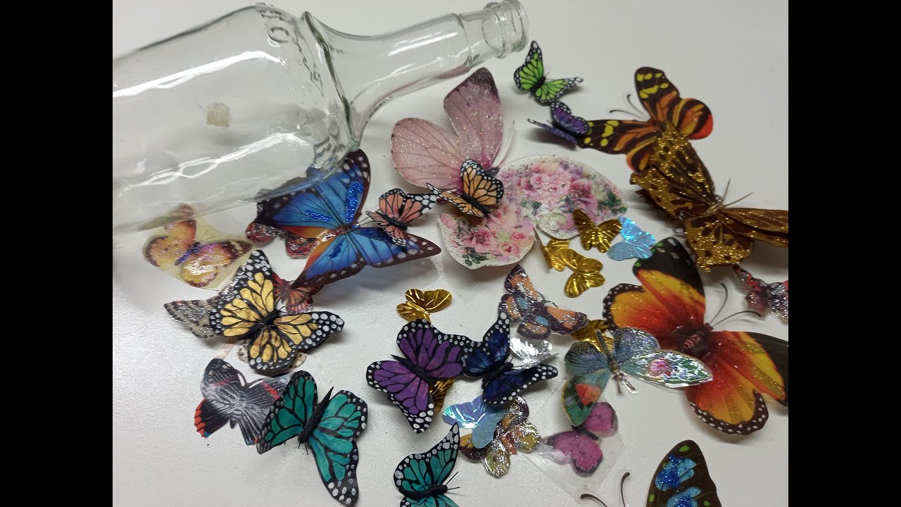 ♻ 🦋🌻Te gustan la MARIPOSAS🦋??RECICLADO de envases de vidrio  MIRA ESTA HERMOSA IDEA!!!