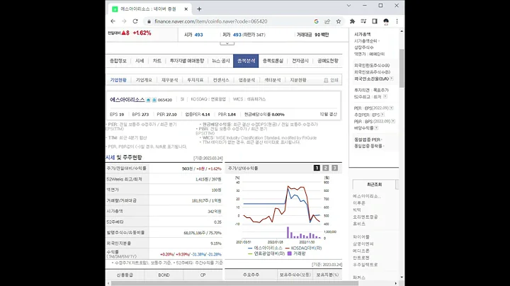 065420에스아이리소스 주가 전망 및 차트 분석