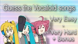 Guess the Vocaloid songs [Very Easy  Very Hard + Bonus]