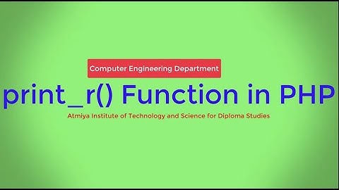 print_r Function in PHP with Bhumika Zalavadia