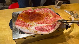 【大食い】はみ出るカルビを爆食い！動けなくなるほどの巨大焼肉！(ふたご焼肉)