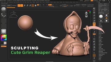 Sculpting Cute Grim Reaper in Zbrush, in 21 minutes ll Zbrush easiest tutorial - 2023