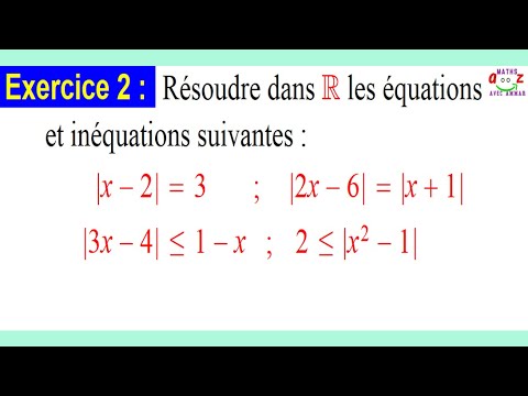 Résoudre des équations et inéquations avec valeur absolue. Exercice corrigé Nombres réels, Analyse 1