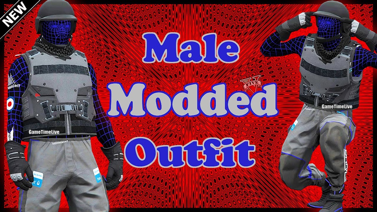 GTA5 *NEW* Blue Wireframe Male Outfit! (GORKA JOGGERS, RACE LOGOS & MORE!) Patch 1.53 (BEFF)