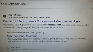 How many grams in 1 tola