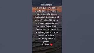 je t'aime mon amour 💕💜❤️💎✌️ #amour #love