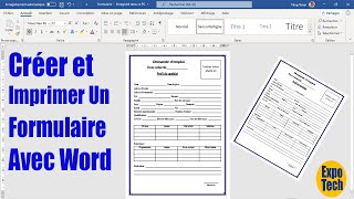 Comment créer et Imprimer un formulaire avec Word