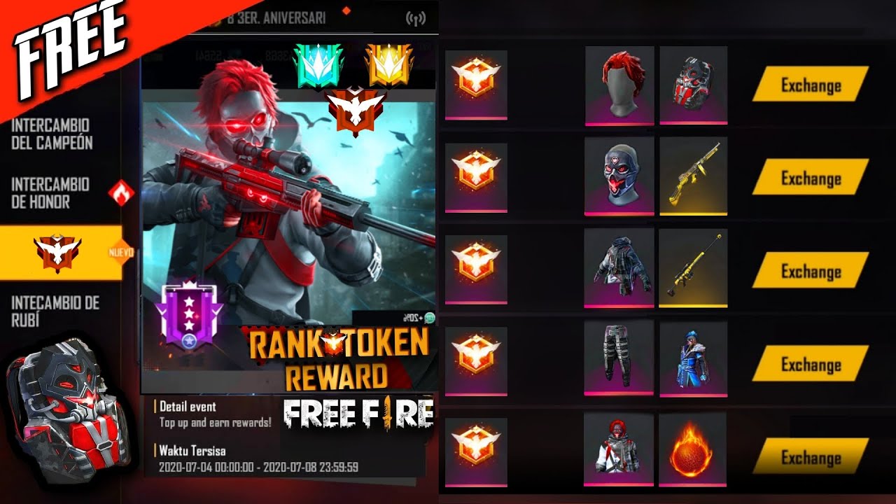 New Rank Season Rewards Rank Token Bundle Free Fire New Update Youtube