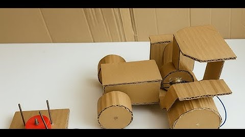 How to make a cardboard R.C tractor with dc motor for school project | Ease mini tractor