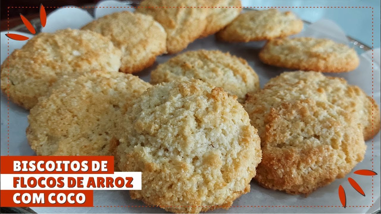 Biscoito de Flocos de Arroz com Coco — Receita Fácil, Crocante e Macia