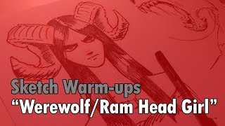 Sketch Warmup: Werewolf and Ram Horn Girl