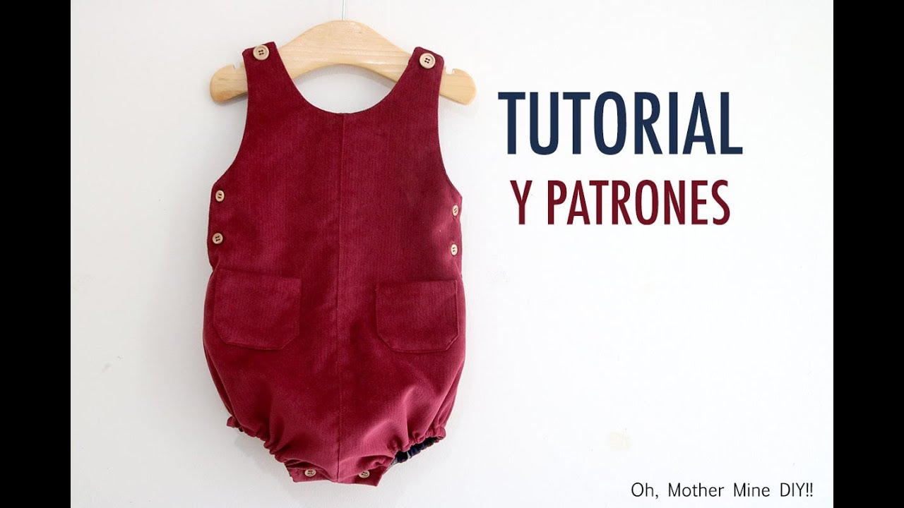 Patrones de peto tipo pelele para (gratis para talla 36 meses) - YouTube