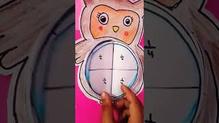 fun with maths/foldable fraction of owl 🦉 #fun with maths # foldable fraction #shorts