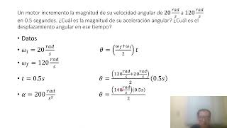 Ejercicios de movimiento circular uniformemente acelerado.