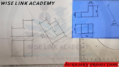 Auxiliary projection engineering drawing, auxiliary view