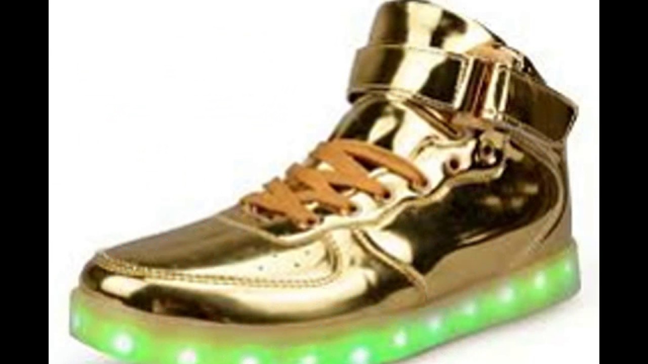 tenis de led dourado feminino