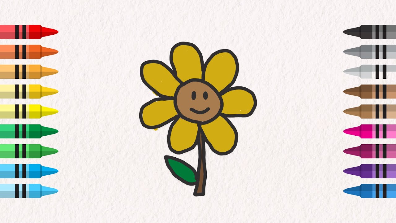 Easy Pretty Flowers Drawing and Coloring for Kids by pimporn  rungratikunthorn