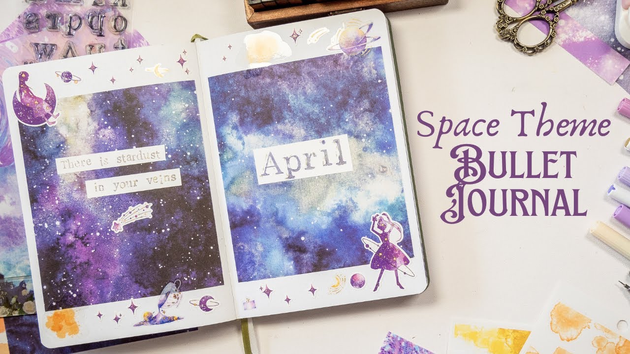 April Bullet Journal Magical Space Theme Setup 🪐  Mystery Journal