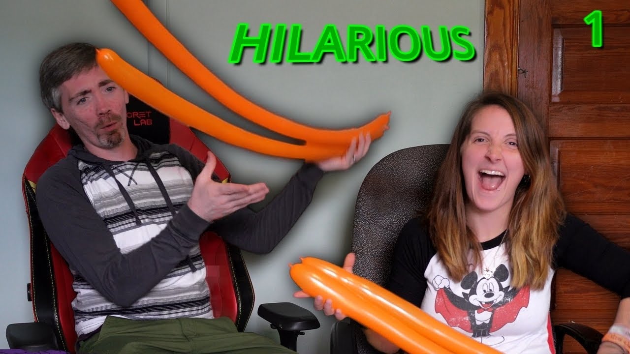 Couple Hilariously Learns Halloween Balloon Animals for Their Kids