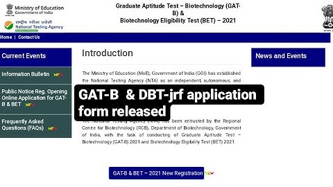 GAT-B & DBT-JRF APPLICATION FORM RELEASED