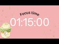 1 Hour 15 Minute Timer 75 Minute Countdown Timer Cute Pink Matcha Aesthetic Ending Alarm 