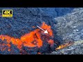 Crashing lava flow! Advancing lava south of Volcano. Closeups. 31.07.23