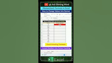 How to Convert Numbers Into Roman Numbers in Excel🤯👨‍💻💥 Roman Formula✅ #shorts #excel #shortvideo
