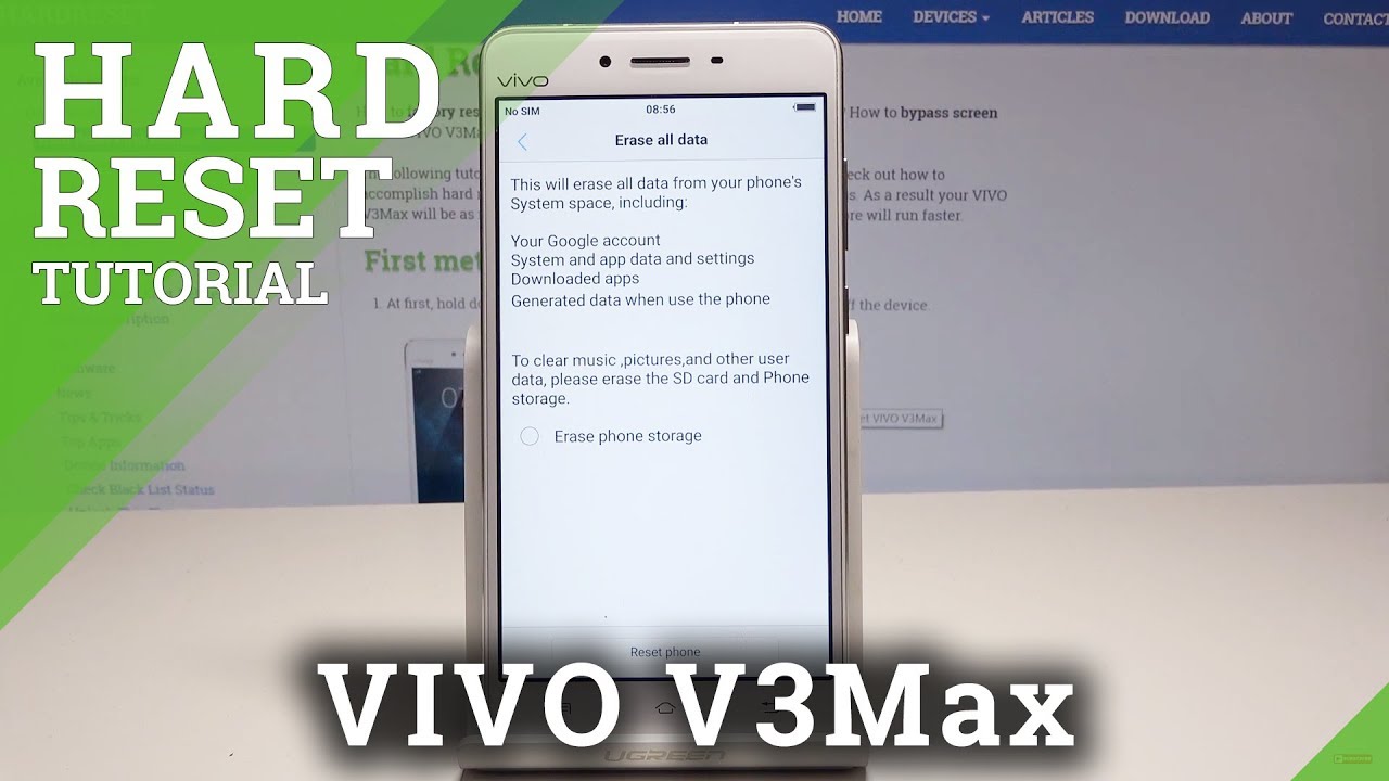 How to Perform Hard Reset in VIVO V3Max Wipe Data / Factory Reset